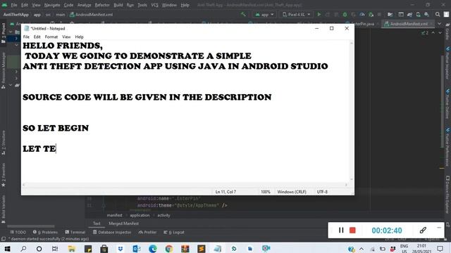 Android Anti Theft Detection app android studio Project | Free Source Code смотреть онлайн