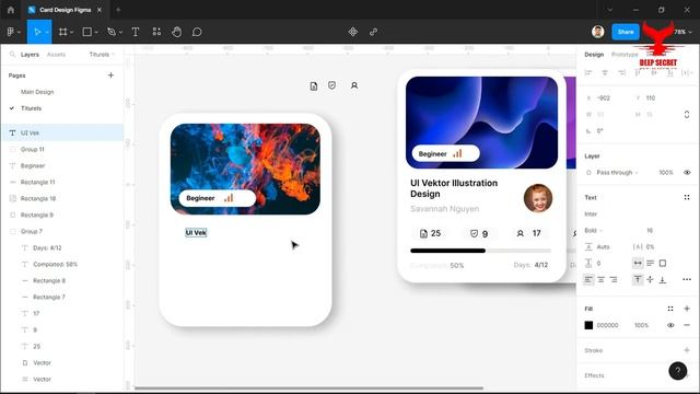 website profile card ui design using figma step by step #deep_secret смотреть онлайн