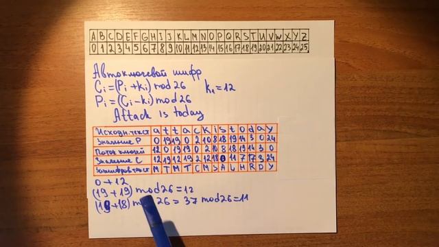 Автоключевой шифр смотреть онлайн