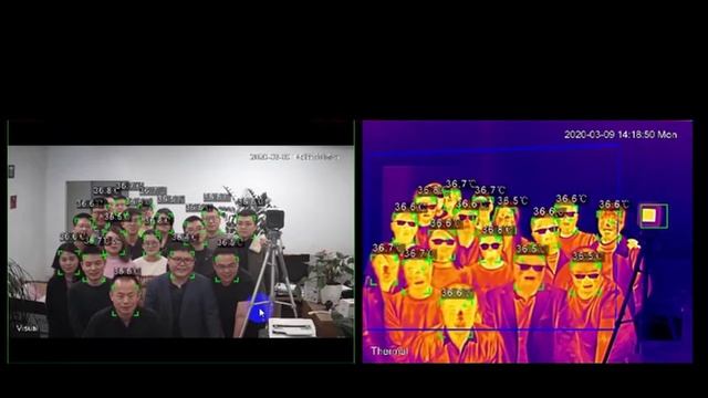 Одновременное распознавание лиц и температуры смотреть онлайн