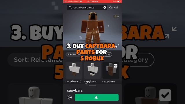 How to make a CAPYBARA ROBLOX AVATAR #shorts смотреть онлайн