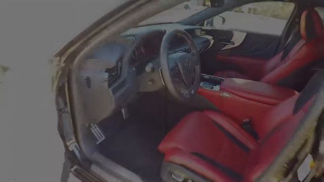 Walkaround Review of 2018 Lexus LS500 Fsport black with red int