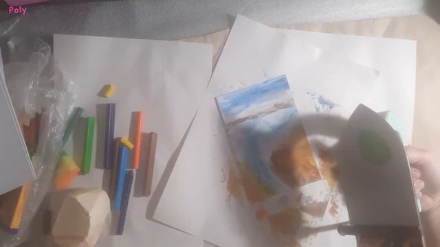 Арт. Я рисую водопад. Горячий воск и утюг #пейзаж #водопад #рисование #процессрисования #горячийвос смотреть онлайн