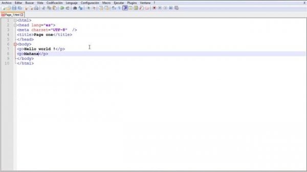 Notepad++ : My First Web Page (UTF-8)