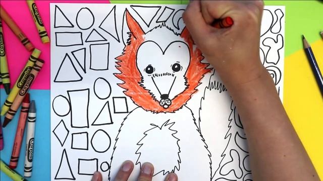 Art Lesson: Elements of Art, Shape, Fox Drawing Art Project #distancelearning смотреть онлайн