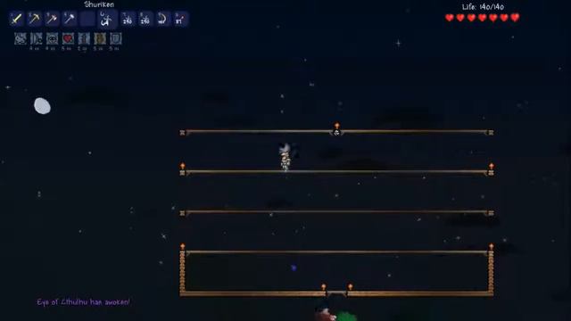 Terraria: (How to) fight against Eye of Cthulhu | Iron Armor, Shurikens, Flaming Arrows | [ENG] смотреть онлайн