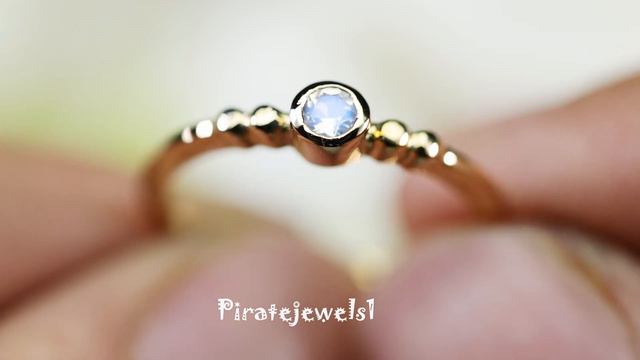 Dainty Rainbow Moonstone 14K Rose Gold Ring, F79 #jewellery #rings #wedding #gifts #birthdaygift смотреть онлайн