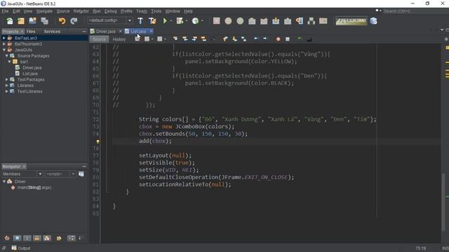 Bài 1.4 - Tạo hộp chọn màu || Phần 4 || Sử dụng JComboBox смотреть онлайн