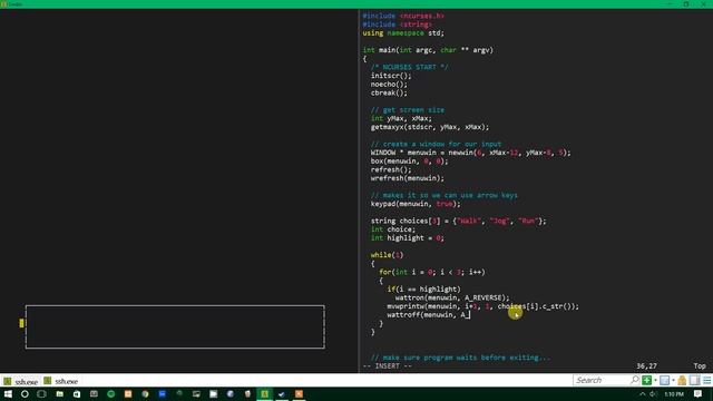 Ncurses Tutorial 7 - Basic Menu System