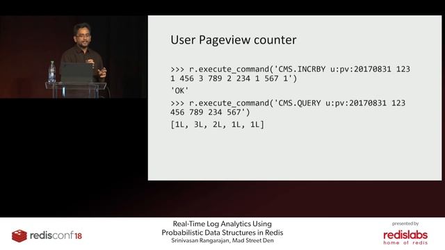 Real Time Log Analytics Using Probabilistic Data Structures in Redis смотреть онлайн