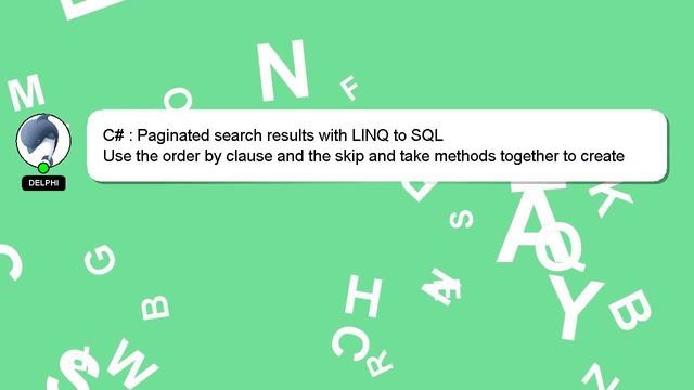 C# : Paginated search results with LINQ to SQL смотреть онлайн