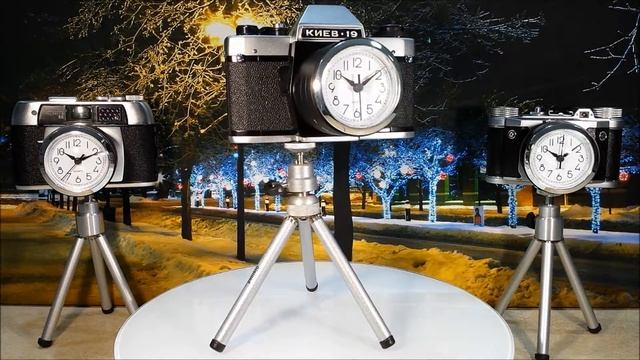 Zegar jak aparat fotograficzny KIEV 19 retro vintage loft plus statyw смотреть онлайн