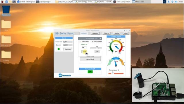 How to configure and control SB servo motor with python GUI смотреть онлайн