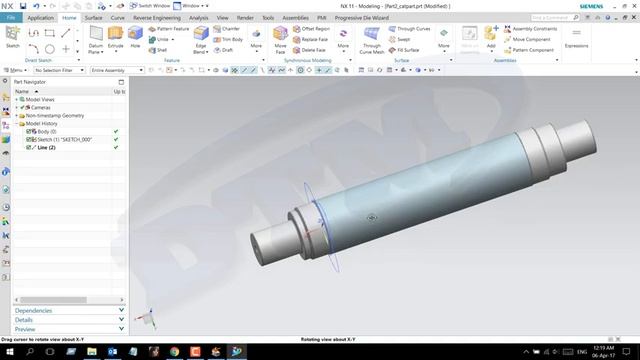 How to create compressor screw by Swept feature with Angular law option in Siemens NX11.0 смотреть онлайн