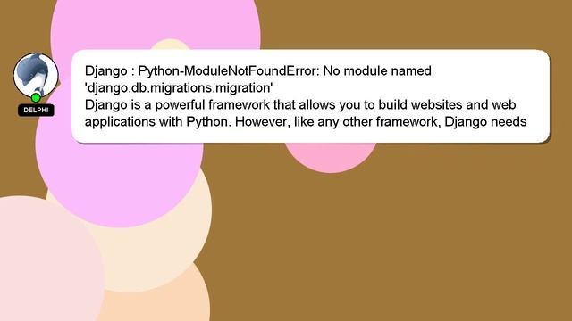 Django : Python-ModuleNotFoundError: No module named 'django.db.migrations.migration' смотреть онлайн