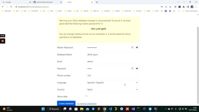 Desarrollando con Odoo ERP 16 con Docker & Windows % VSCode смотреть онлайн