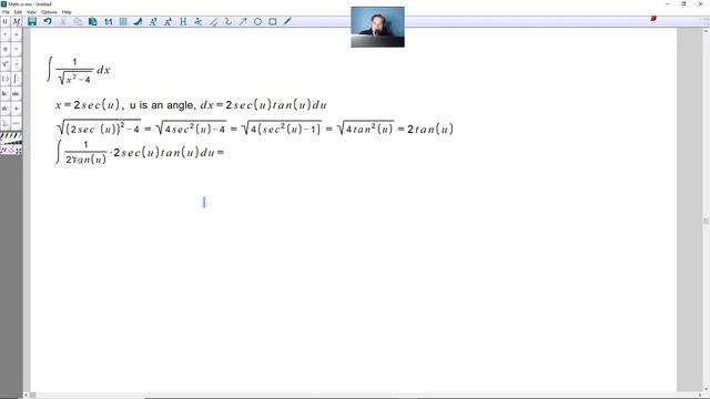 Integral of 1/sqrt(x^2-4) using a trig. sub. in only 4 minutes смотреть онлайн