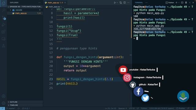 Belajar Python [Dasar] - 49 - Type Hints pada Fungsi смотреть онлайн