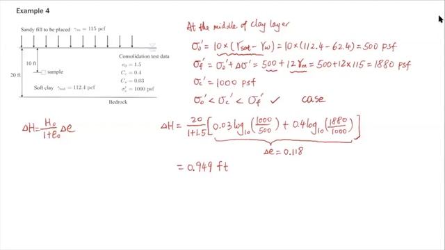Chapter 11 Compressibility of Soil - Example 4 Consolidation Calculation - Overconsolidated Clay смотреть онлайн
