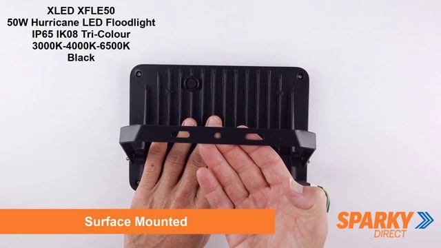 ILD XFLE50 | Hurricane 50W LED Floodlight 5000 Lms IP65 IK08 | Tri-Colour 3000K-4000K-6500K | Black смотреть онлайн