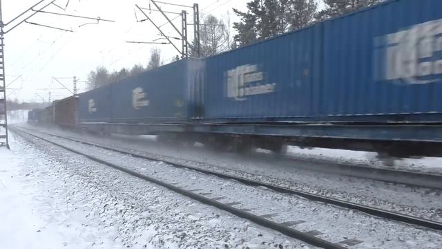 ГРУЗОВЫЕ ПОЕЗДА ЗИМОЙ НА ТРАНССИБЕ смотреть онлайн