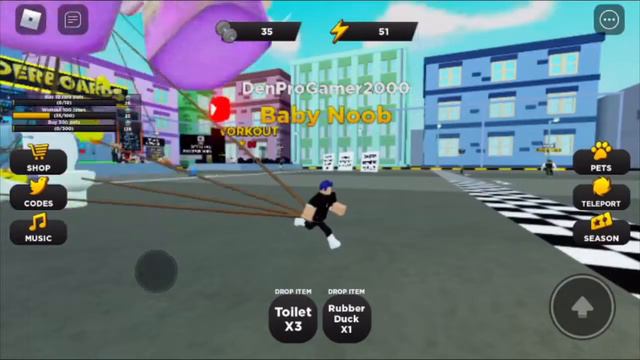 Роблокс (Strongman Simulator) игра надо тянуть смотреть онлайн
