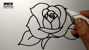 КАК ОЧЕНЬ ПРОСТО НАРИСОВАТЬ РОЗУ. Рисунки для детей и начинающих