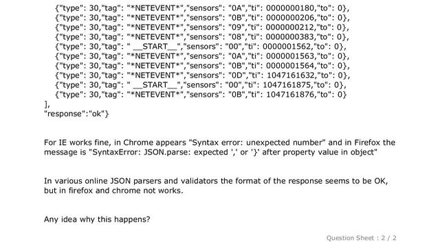 jQuery : JSON syntax error: 'unexpected number' or 'JSON.parse: expected ',' or '}' after property смотреть онлайн