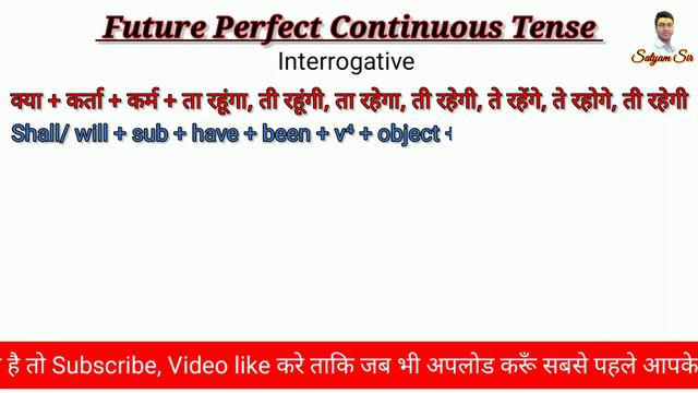Future Perfect Continuous Tense Besic level English Rules, English Spoken & Grammar, Satyam sir смотреть онлайн
