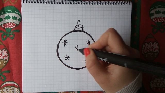 Как нарисовать голубой Новогодний шар смотреть онлайн