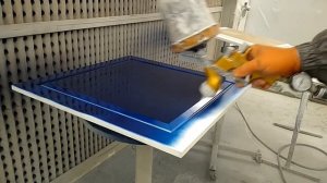 Покраска кухонной мебели с помощью краскопульта Devilbiss GTO Pro Lite