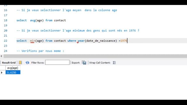 MySQL : Découvrez les spécificités de MIN MAX AVG sur MySQL. (exemple simple et concret) смотреть онлайн
