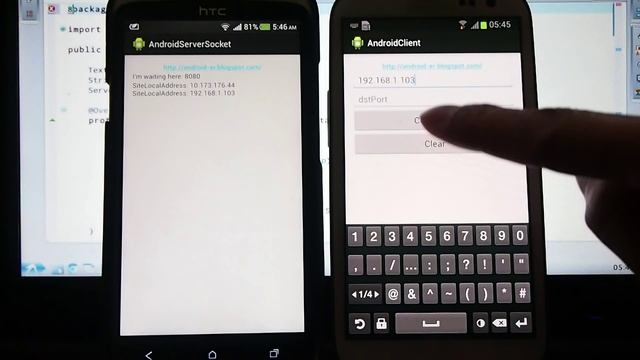 Android Server/Client example - server side using ServerSocket смотреть онлайн