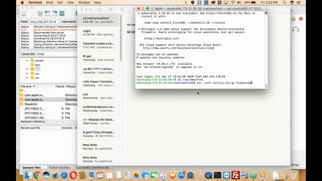 How to Create Zip file in Filezilla Ubuntu Server смотреть онлайн