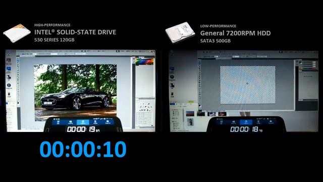 INTEL 530 SSD PhotoShop CS5 Image Load Test смотреть онлайн