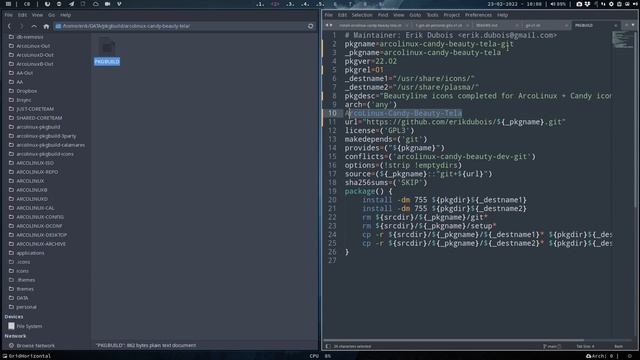 ArcoLinux : 2656 How to create a PKGBUILD to get ArcoLinux-Candy-Beauty-Tela on your system - 4/9 смотреть онлайн