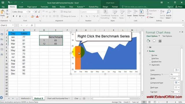 How to add horizontal benchmark/target/base line in an Excel chart? смотреть онлайн