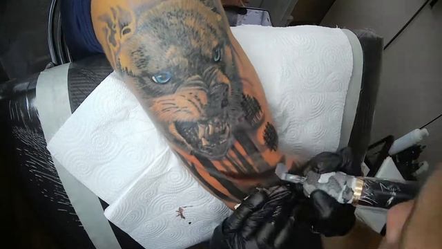 tattoo time lapse - закончили рукав, 3 сеанс смотреть онлайн