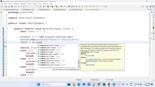 Session_12 Switch Case Example in Java смотреть онлайн