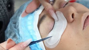 Наращивание верхнего ряда ресниц. Как наращивать рядами.