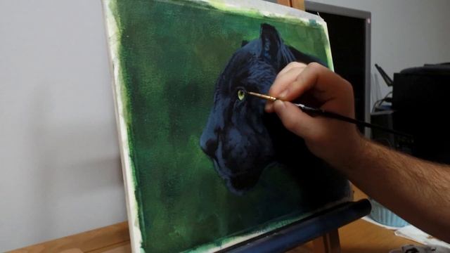Painting A Black Panther In Acrylics