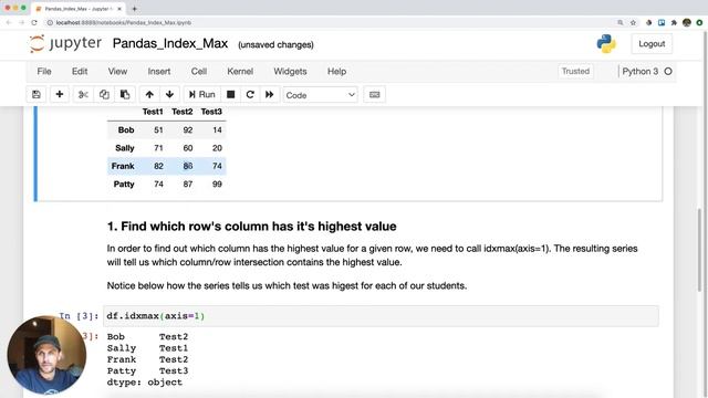 Pandas Index Max | pd.DataFrame.idxmax() смотреть онлайн