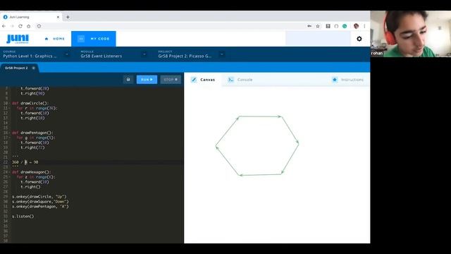 Juni Star Student: Drawing a Hexagon Function in Python with Turtle! смотреть онлайн