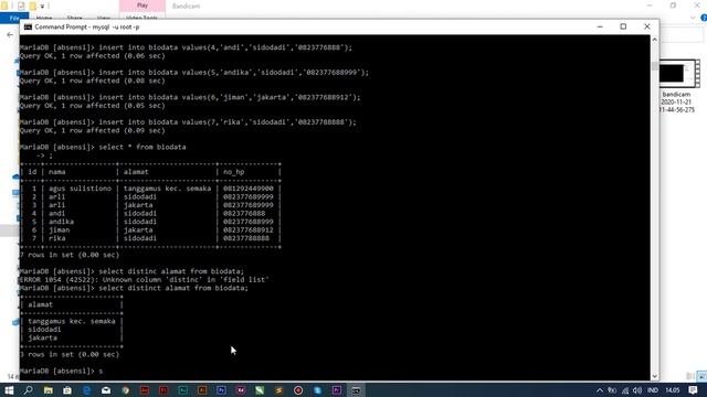 Select Distinct & Select where | Database & Mysql Dasar 2 смотреть онлайн