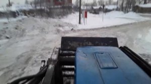 Как я работаю на МтЗ(чистка снега,челюстной ковш)