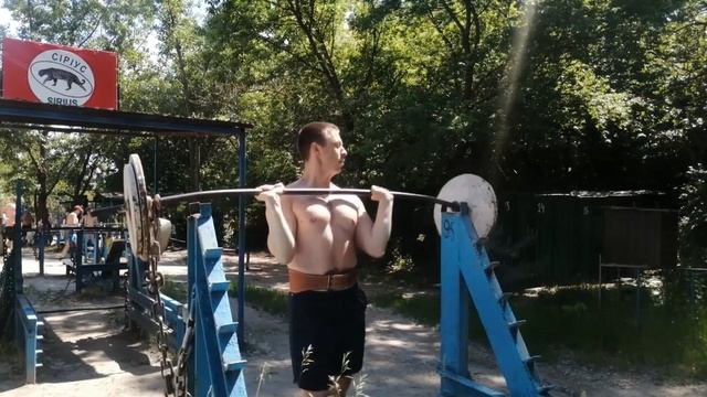 Швунг штанги стоя. 95 кг. Гидропарк. смотреть онлайн