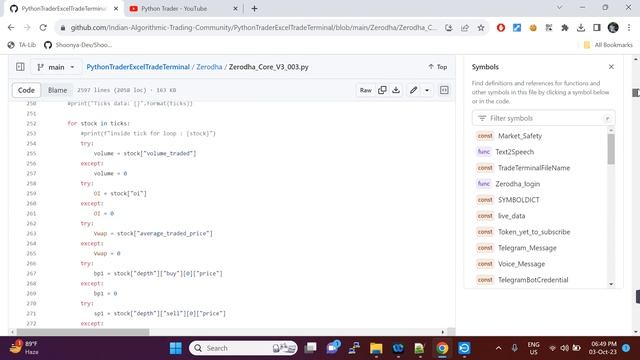 Zerodha Trade Terminal V3 python source code at 0 price смотреть онлайн