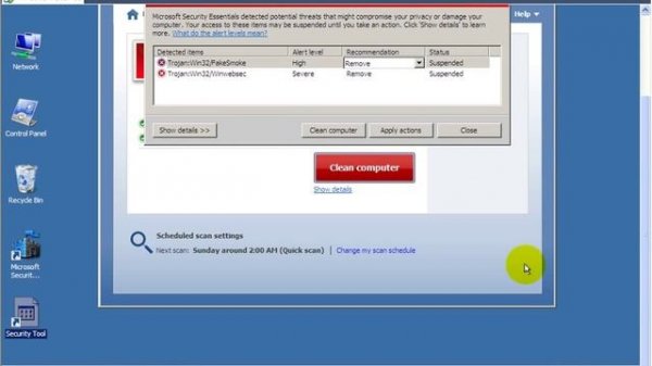 Microsoft Security Essentials Detection and Removal Tests