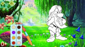 Мультик раскраска. Детские онлайн раскраски из мультфильма Белоснежка