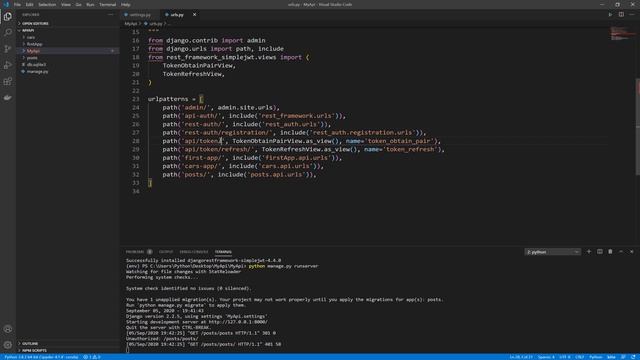 Django Rest Framework API #20 / JWT, JSON Web Token Authentication with Django Rest Framework смотреть онлайн